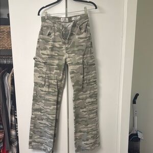 Women Cotton On Olive Cargo Wide Leg Jeans